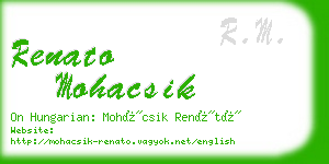 renato mohacsik business card